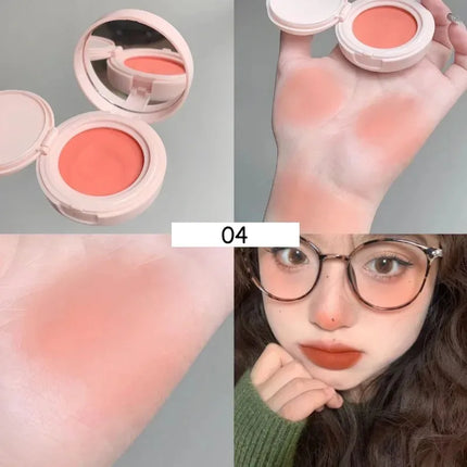 Single Color Blush Silky Texture High Color No Powder Feeling Low Saturation Long-lasting Natural Matte Blush Cream Face Makeup