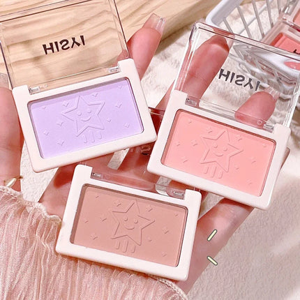 HISYI Peach Powder monochrome blush long-term durability Peach orange soft mist matte natural blush six colors available