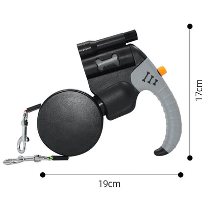 Double-Headed Retractable Dog Leash - Bone Pattern 5M Rope for 2 Dogs, Tangle-Free Outdoor Walking Supply (CE Certified)
