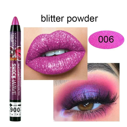 36 Color Eye Shadow Pen Waterproof 2 In 1 Not Smudge Eye Shadow Stick Lip Makeup Pen Glitter Shimmer Long-lasting Eye Shadow Pen