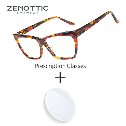 ZENOTTIC (L Size) New Arrivals Square Progressive Prescription Eyewear Woman Men Myopia Glasses Acetate Optical Eyeglasses