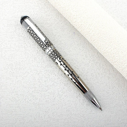 1pc Luxury Metal Round Ballpoint Pen | Retractable Stainless Steel Painted Ballpoint Pen, Elegant Signature Pen | Gift Choice