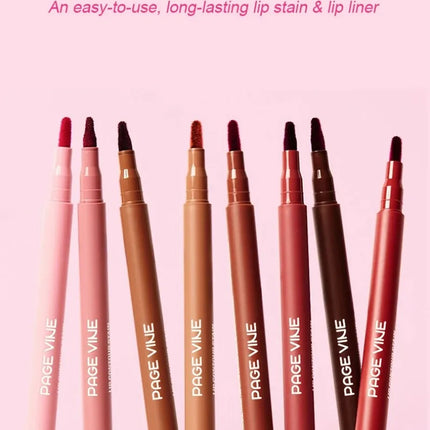 Matte Velvet Lipliner Pencil Red Nude Contour Tint Lipstick Waterproof Lasting Non-stick Cup Moisturising Lip Contour Pen Makeup