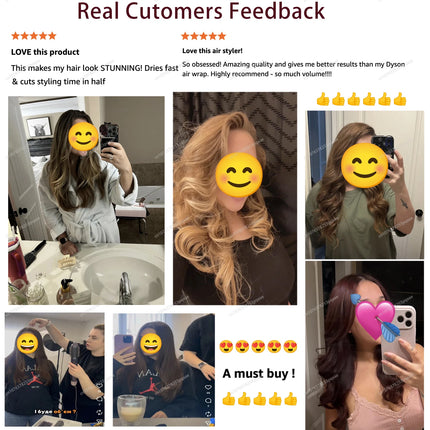 Sencimen X19 Upgraed Multil Hair Styler Auto Curling&Straightenting Barrel Nozzle Wrap Hair Dryer Professional Curly Hair Styler