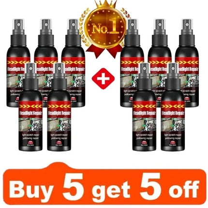 Car Headlight Restoration Fluid - Fast Remove Yellowing & Scratches, Restore Clarity & Shine, Enhance Night Driving Safety