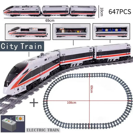 MDXW Electric building block High-tech Train series railway track laying machine engineering educational assembling toys for kid