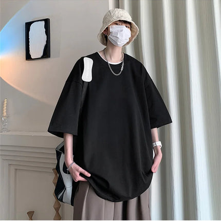 Men's Cotton T-shirts White Men's Oversized T-Shirt Solid Summer Casual Wear Tee Shirts Fashion for Men 5XL Male Clothes