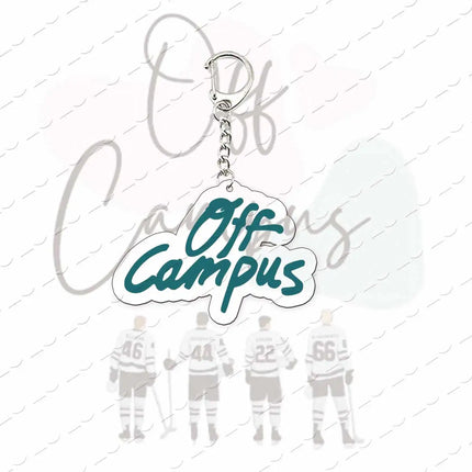 TV Show Off Campus K Keychain Bag Charm Elle Kennedy Garrett Graham Hockey Acrylic Keyrings Pendant Chain Fans Friends Gifts
