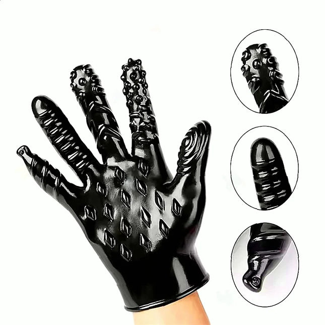 Finger Gloves Vagina Stimulator Breast Massage Silicone Sex Gloves Finger Sleeve Masturbation Adult Sex Toy For Women Couples