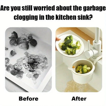 Self-Cleaning Push-Type Sink Strainer Basket - Automatic Food Waste Drain Basket with Removable Bottom, Easy Installation