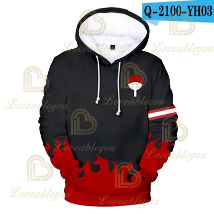 3D Kids Naruto Print Hoodie Kakashi Hatake Sasuke Hooded Pullover Cosplay Harajuku Casual Tracksuit Cool Autumn Hoodie Tops