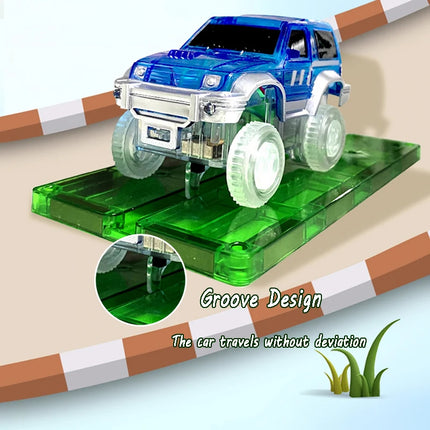 Magnetic Tiles Road Car Toys Kid Magnetic Building Blocks Electric Rail Car Construction Game Montessori STEM Activity Toys Boys