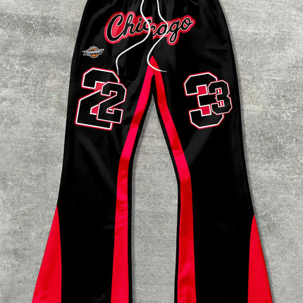 Y2k Flared Pants Men Loose 3D Print Trousers Casual Sweatpants Mid Waist Sporty Female Clothes Streetwear Hip Hop Vintage Pants