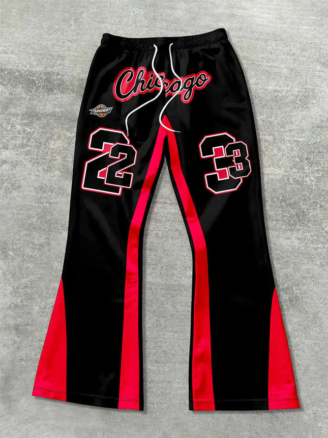 Y2k Flared Pants Men Loose 3D Print Trousers Casual Sweatpants Mid Waist Sporty Female Clothes Streetwear Hip Hop Vintage Pants