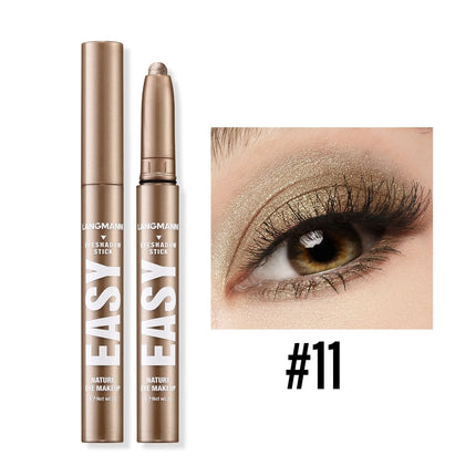 12 Colors Pearly Eyeshadow Stick Waterproof Glitter Matte Nude Eye Shadow Pencil High Pigmented Shimmer Eyeshadow Makeup Tool