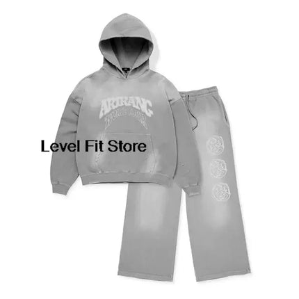 2026 New Retro Washed Grey Hoodie ARIRANG hoodies Casual zipper jacket Sports Streetwear