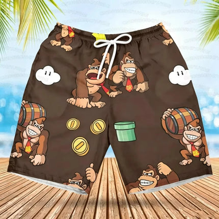 Summer Quick-Drying Beach Shorts Yoshi Mario Printed Swimming Pools Gyms and Outdoor Sport Shorts for Beach