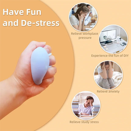 6cm/2.36inch Squishies Stress Balls Rainbow Glutinous Ball Shapeable Vacuum Stress Ball Handmade Squeeze Fidget Toy Party Favors