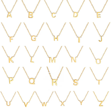 Cazador Minimalist Initial A-Z Letter Necklace for Women Alphabet Stainless Steel Choker Chains Jewelry Birthday Gift Wholesale