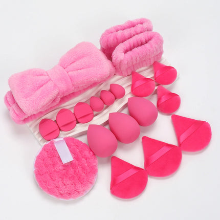 19 件 Cosmetic Puff Makeup Sponge Blender Beauty Egg Foundation Sponges Puff Wash Face Headband Wristband Make up Accessories