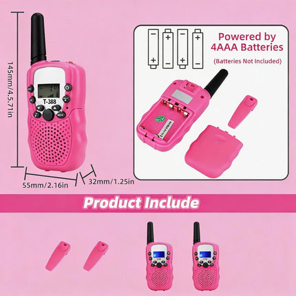 3 Pack Kids Walkie Talkies, Outdoor Camping Adventure Toys for Boys Girls Aged 3-12, LED Flashlight, 22 Channels, Birthday Gifts