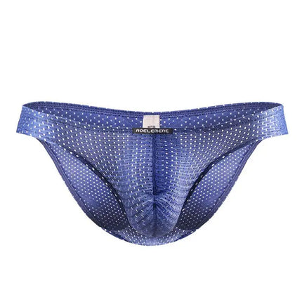 2PCS Tight ice silk transparent briefs men's small briefs mesh eyes youth bottoms breathable