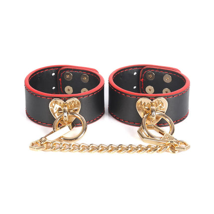 Slave Roleplay Set Leather Handcuffs Ankle Cuffs Ball Gag Mask Whip Collar Leash Sex Toys for Women Couples BDSM Bondage Kit