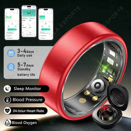 New Blood Pressure Sleep Health Monitor Smart Ring Sport Remote Camera smartring IP68 Waterproof Care for family Rings Men Women