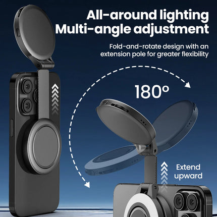Mini Magnetic LED Selfie Fill Light Portable Folding Cool Warm Dual Color Mobile Phone Taking Photos Universal Pocket Fill Light