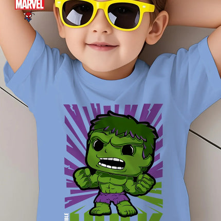 Marvel Hulk Kids T Shirt Cute Cartoon Print Cotton Casual Short Sleeve Summer Top Tee for Boys Girls