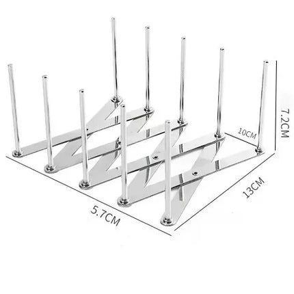 Retractable Storage Rack Space Saving Pot Lid Holder Space-Saving Stainless Steel Plate Dish Rack Heavy Duty For Kitchen Tools