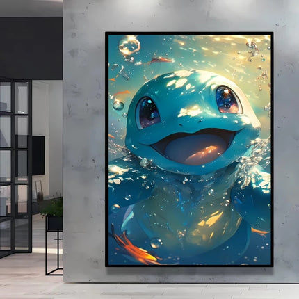 Japanese Anime Canvas Paintings Pokemon Pikachu Poster Cartoon Character Picture Bright and Clear Colors High Quality Home Decor