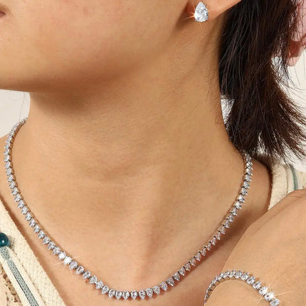 ZAKOL Luxury Water Drop Zirconia Jewelry Sets For Women Sparkling Necklace Earrings Bracelet Bridal Wedding Party Jewelry Sets