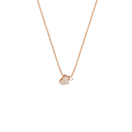 925 Sterling Silver Heart Necklace Personality Charm Geometric Shape Pendant Choker Birthday Gift for Women Exquisite Jewelry