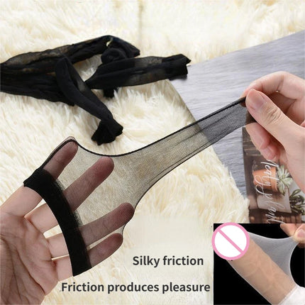 12cm Silk Stockings Penis Sleeve Men's Masturbation Sex Toys for Men Lingerie Cock Bondage Condom Adult Games Sm Bdsm Toys