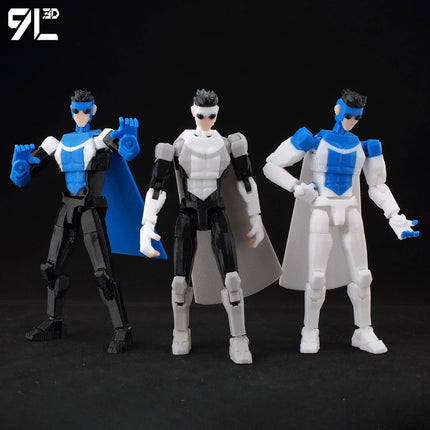 9L3D Printed Indomitable Hero Tech Jacker Lucky13 Action Figure Dummy13 Multi-Jointed Collectible Model Toy T13 Birthday Present