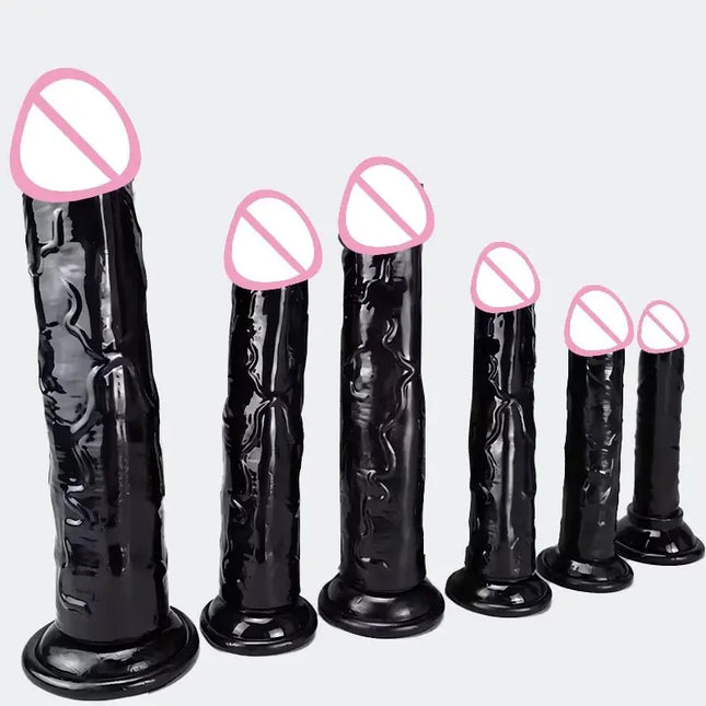 4pcs Anal Black Dildos Massager Stimulator for Women Vagina Big Metal Plug for Women Silicone Dildo Realistic Couples Adult Game