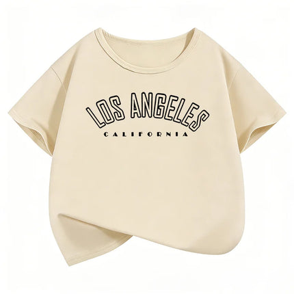 Fashion Los Angeles Top Design T-Shirts Y2K Kids Children's T-shirt Boys Girls Summer Spring Casual Top Tee Short Sleeve