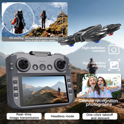 4.5-Inch Screen Remote Control Or Remote Control Without Screen | Drone With Dual Cameras | Brushless Motor, 40-Min Flight, Foldable Quadcopter, Optical Flow Positioning, Wind Resistanc