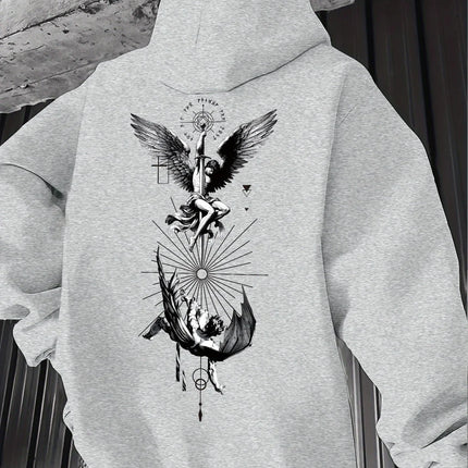 Oversized Unisex Royal Blue Hoodie Angel Demon Double Side Print 2026 Spring Autumn Korean Ulzzang Y2K Viral Street Sweatshirt