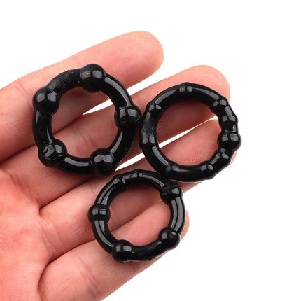 3 Pcs/Set Adult Supplies 18+ Stronger Erection Cock Ring Delay Ejaculation Penis Ring Sex Toys For Men Dick Enlargement Silicone