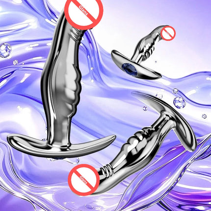 Metal Anal Plug Metal Dildo Butt Plug G-spot and P spot Stimulating Prostate Massager Adult Masturbation Anal Toys