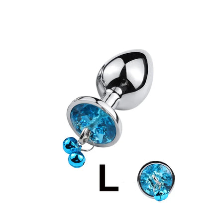 3 Size Metal Anal Plug Crystal and Bells Anus Dilator Sex Toys Bullet Stainless Steel Butt Plug Men Women Couples Adult Toys