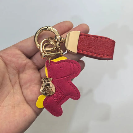 Cartoon Horse Keychain Year of Horse Leather Horse Pendant Horse Ornament Chinese Zodiac Chinese New Year Gift Birthday Gift