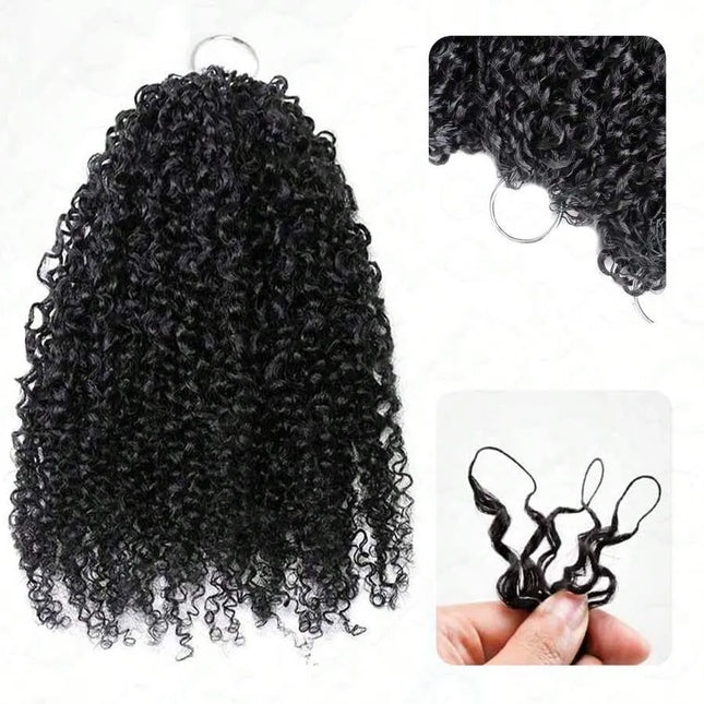 Crochet Human Hair Kinky Curly 120G Knotless Pre-Separated Curly Hair Lightweight Reusable Virgin Hair Extensions Natural Black