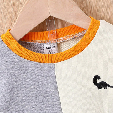 New Autumn Baby Boy Patchwork Casual Hoodie Set Boy Outdoor Sports Long-Sleeved Tight-Fitting Long Pants 2-Piece Set