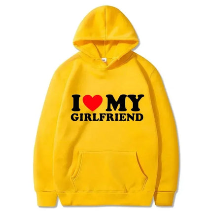I Love My Boyfriend Girlfriend Printed Hoodie Couple Fashion Sports Shirt Harajuku Casual Top Sport Jogging Fleece Sweatshirt