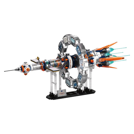 CK028 Aerospace Series Electric Rotating Dawn Star Ring Space Station Building Blocks Set Model Assembly Toy Boy's Birthday Gift
