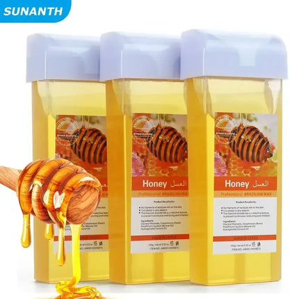 2026 Roll On Waxing Kit For Hair Removal All Skin Types Heater Waxing Hot Cartridge Honey Hair Removal Wax Roller Set Unisex