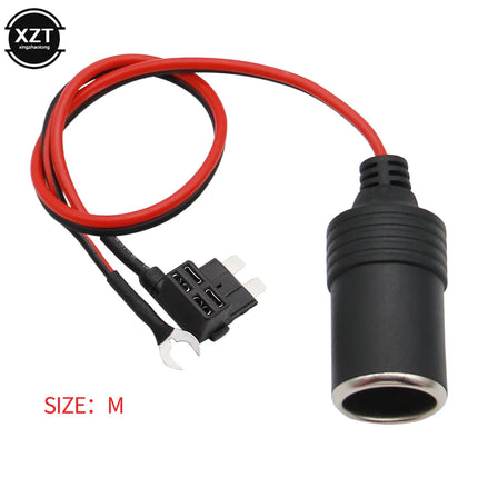 1PCS Pure Copper Car Cigarette Lighter Charger Cable Female Socket Plug Connector Adapter Cable Fuse